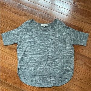 LOFT Gray Short Sleeve Top Medium